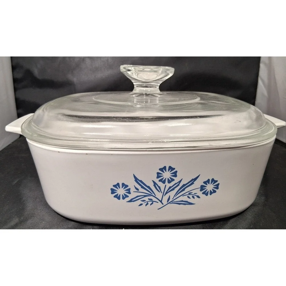 Vintage Corning Ware Blue Cornflower 2 Quart Casserole Dish A-2-B with Glass Lid